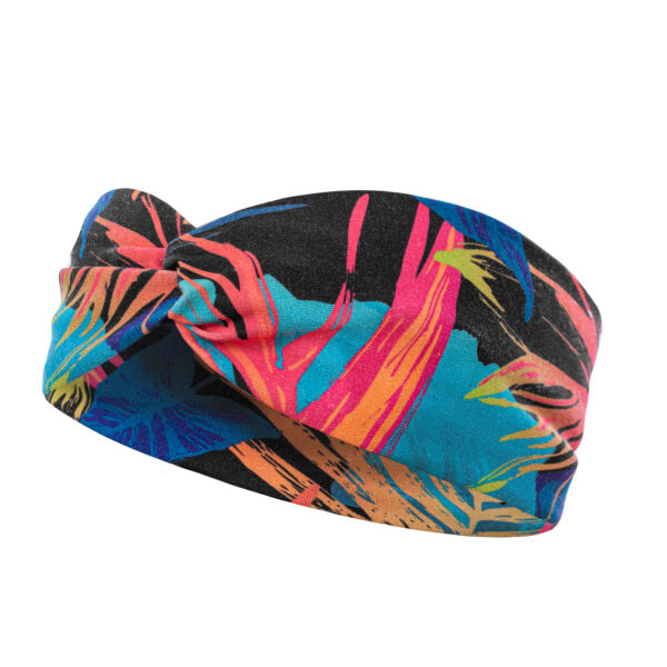 Opaska do biegania z węzłem, neonowe liście