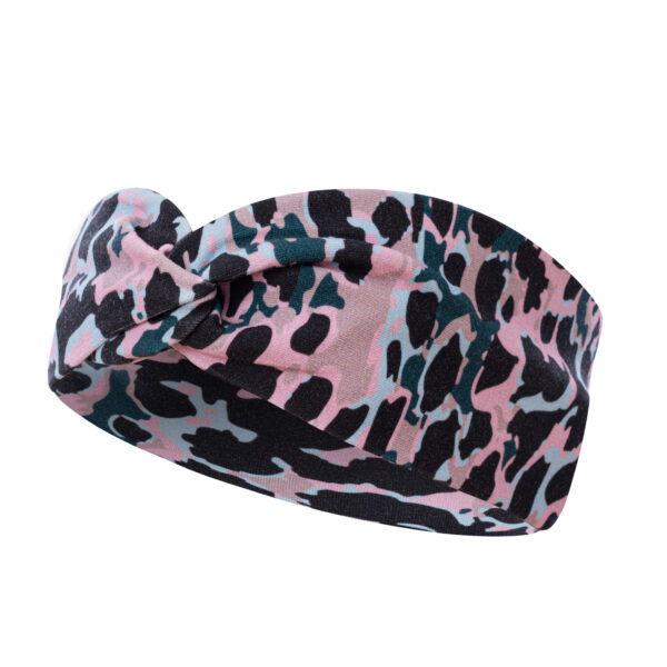 Opaska do biegania z węzłem, pantera różowa