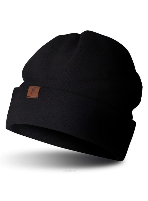 Czapka beanie, wywijana, czarna
