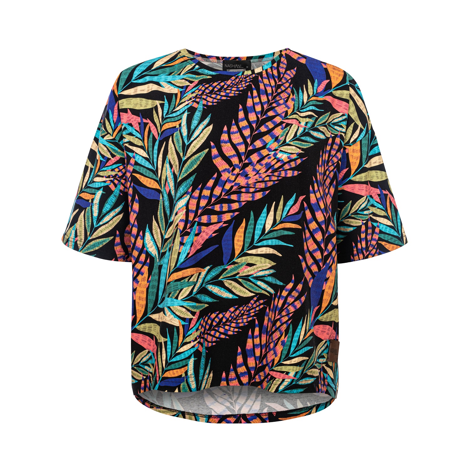 Bluzka T 'shirt, liście-pióra