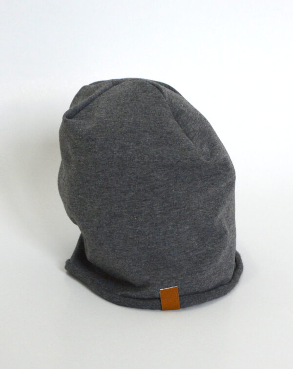 Czapka krasnal, unisex, grafitowy melanż