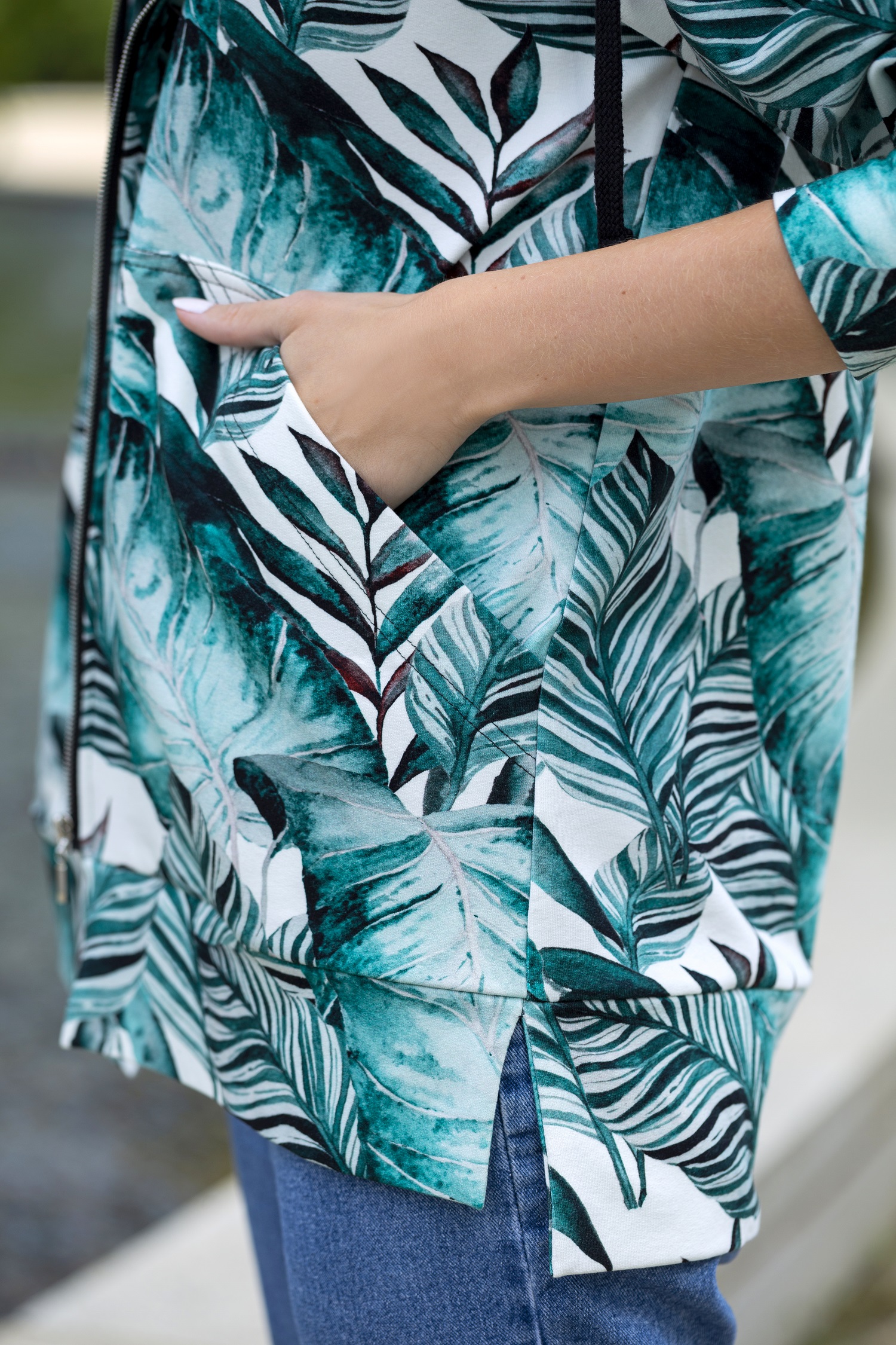 Bluza Simple, turkusowe, jasne liście - obrazek 5