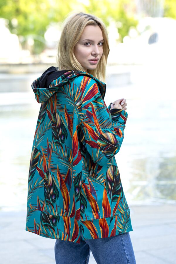 Bluza Simple turkusowe, ciemne liście