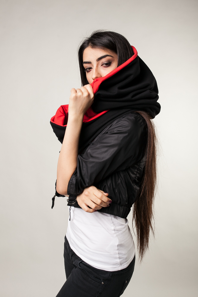 komin xxl czarno-czerwony - obrazek 2