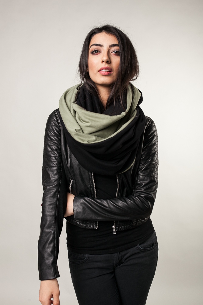 Komin xxl czarny-khaki