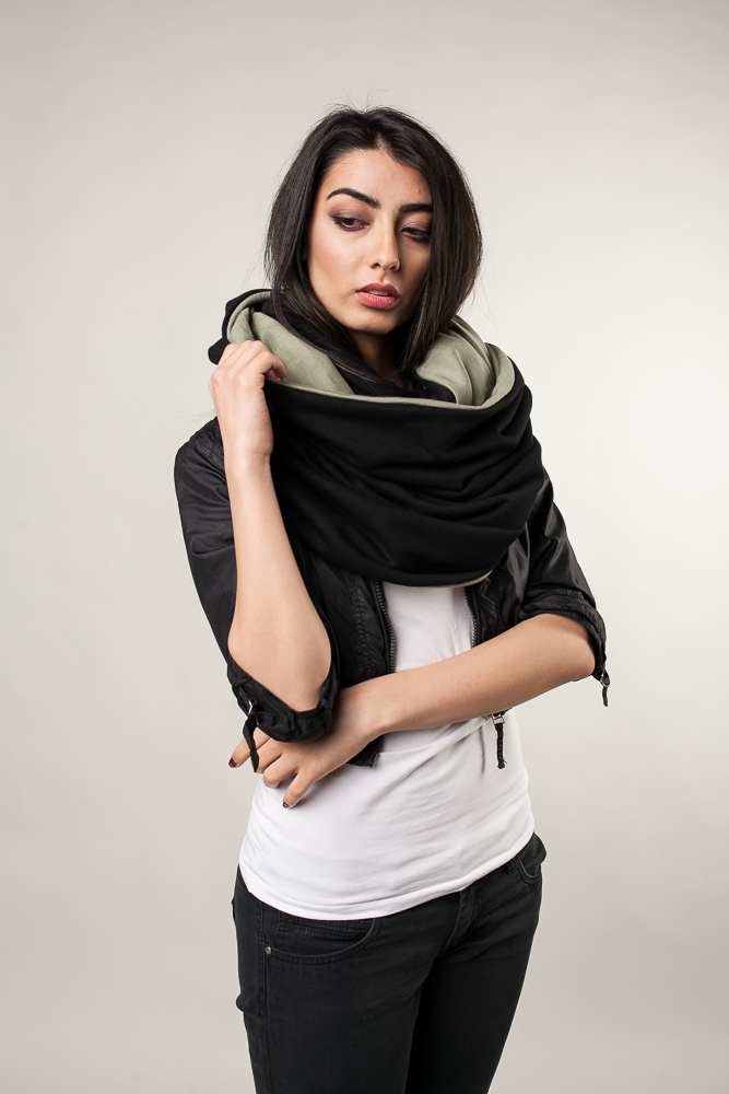 Komin xxl czarny-khaki - obrazek 2