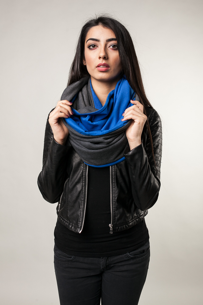 Komin xxl grafit-kobalt - obrazek 2