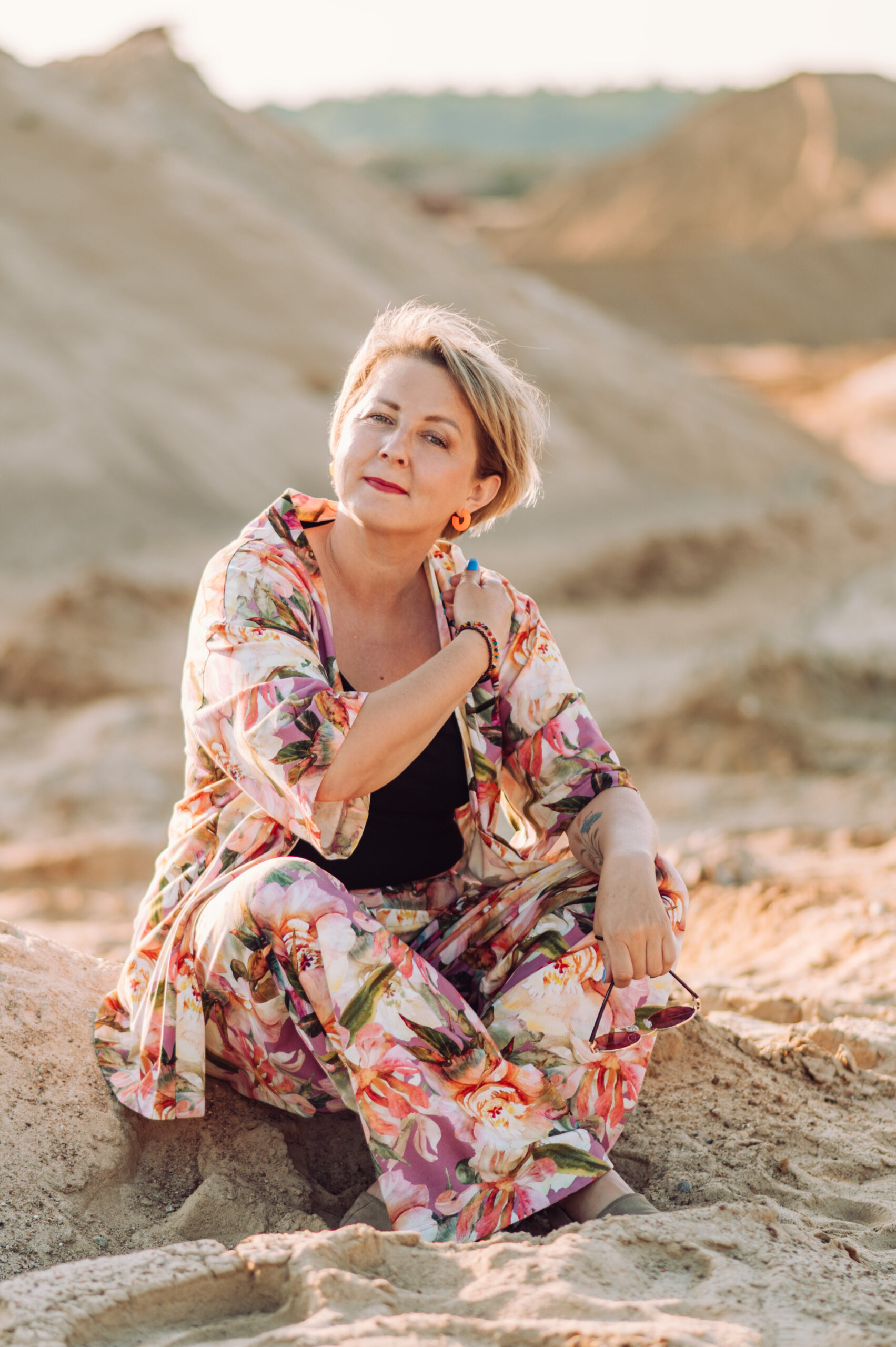 Komplet letni morelowe kwiaty 2 - obrazek 4