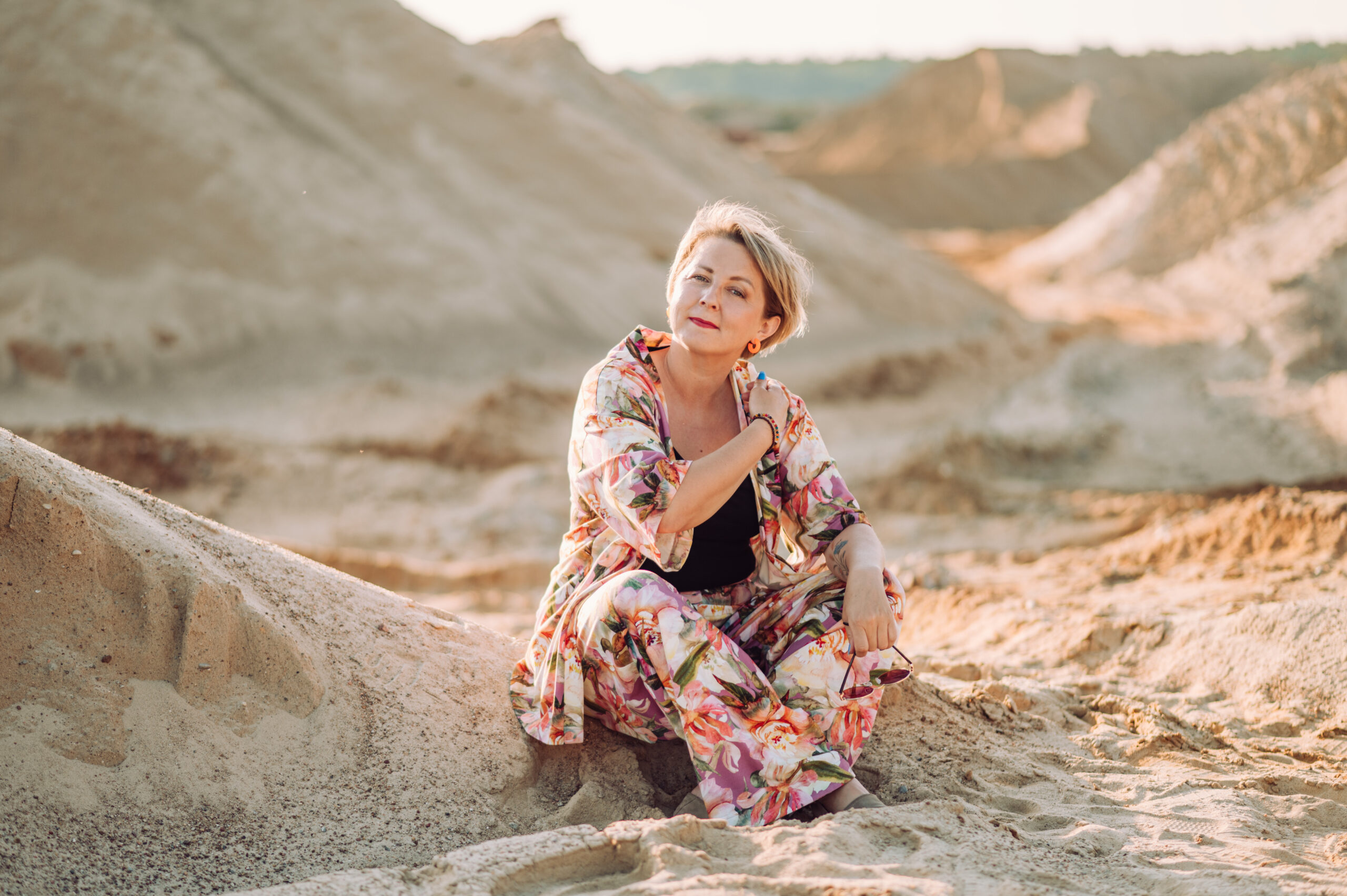 Komplet letni morelowe kwiaty 2 - obrazek 3