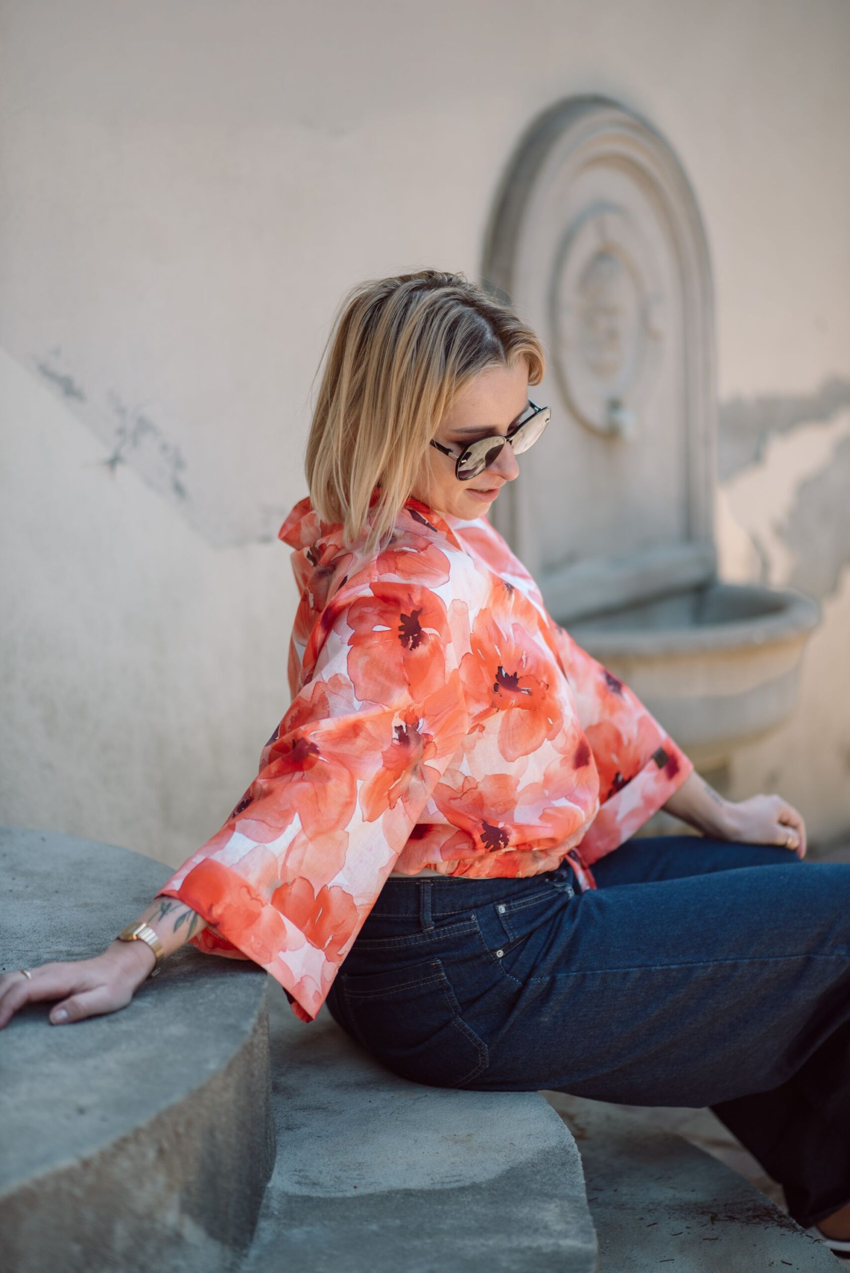 Narzutka lniana maki - obrazek 3