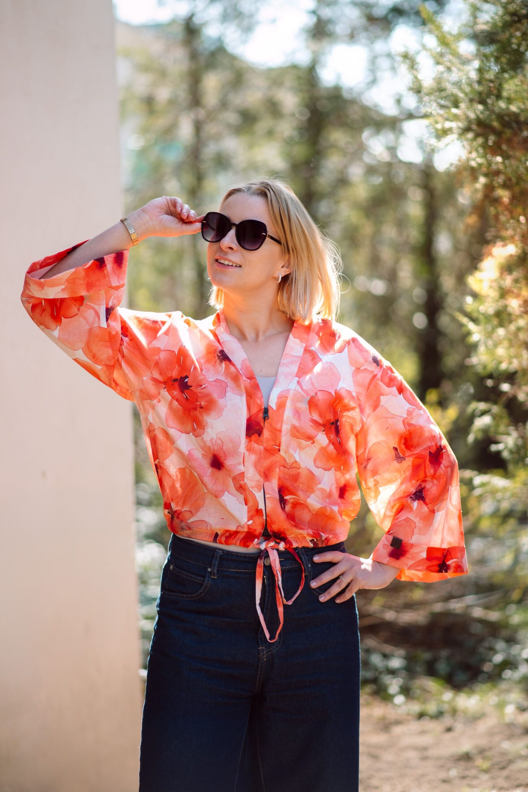 Narzutka lniana maki