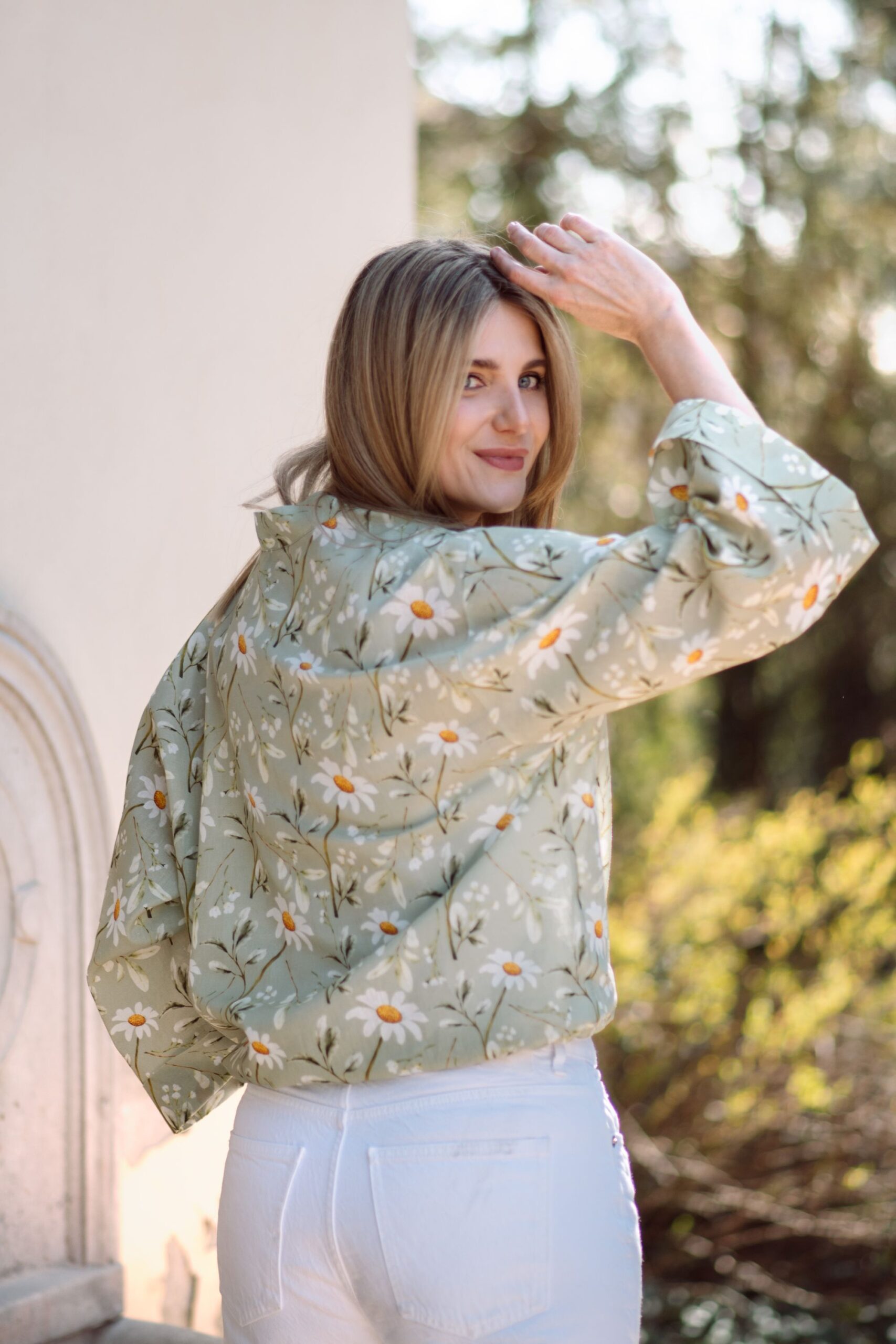 Narzutka lniana rumianki - obrazek 4