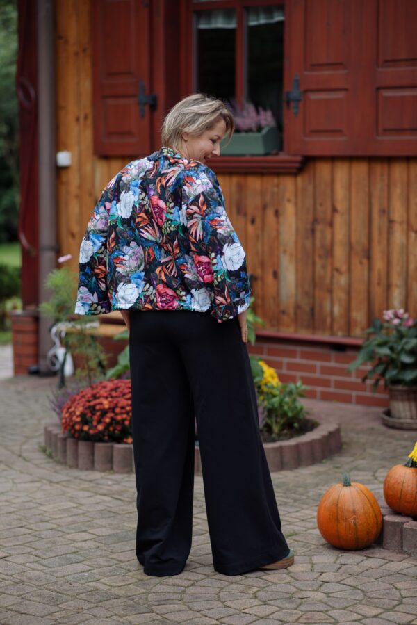 komplet women czarny piwonie