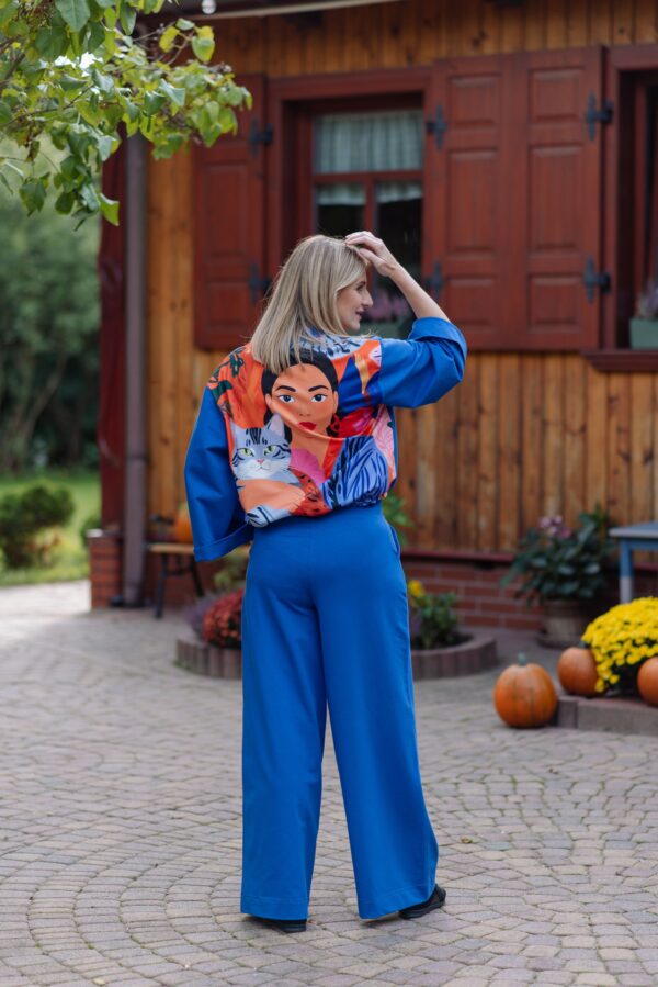 komplet women kobaltowy szary kot