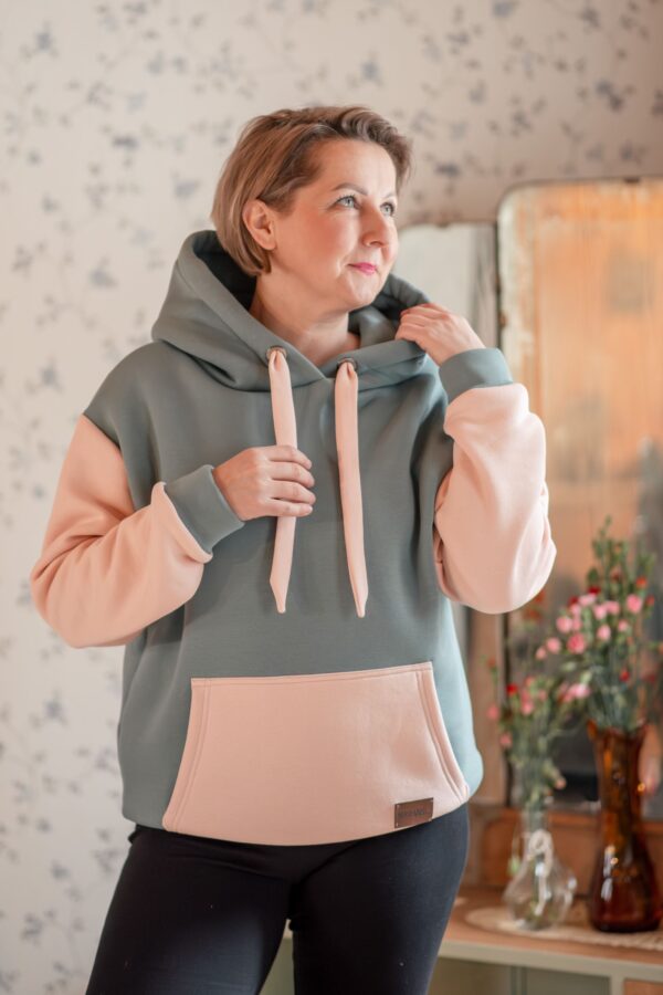 Bluza Clasic dwukolorowa mięta/pudrowy róż