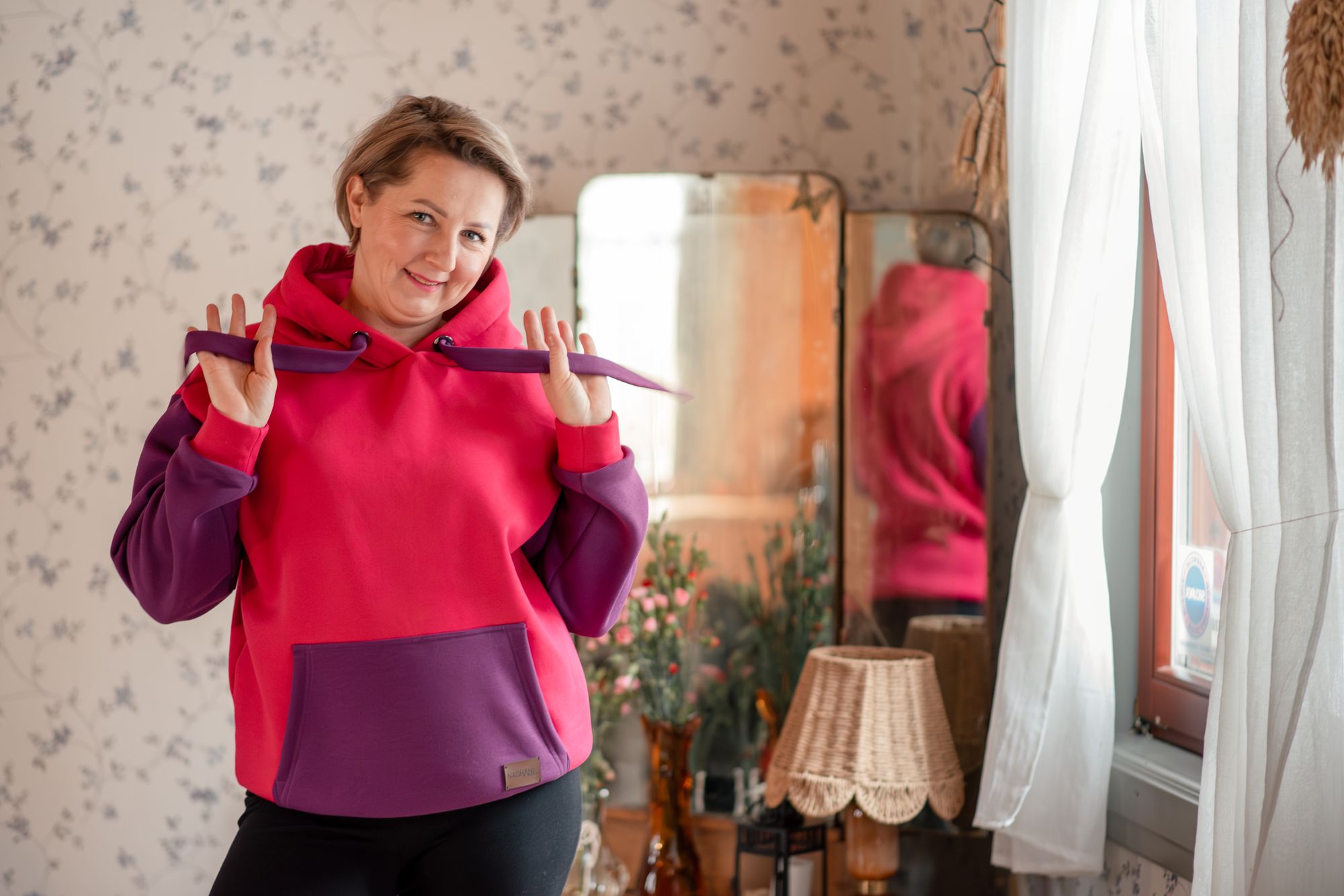 Bluza Clasic dwukolorowa fiolet/malina - obrazek 5