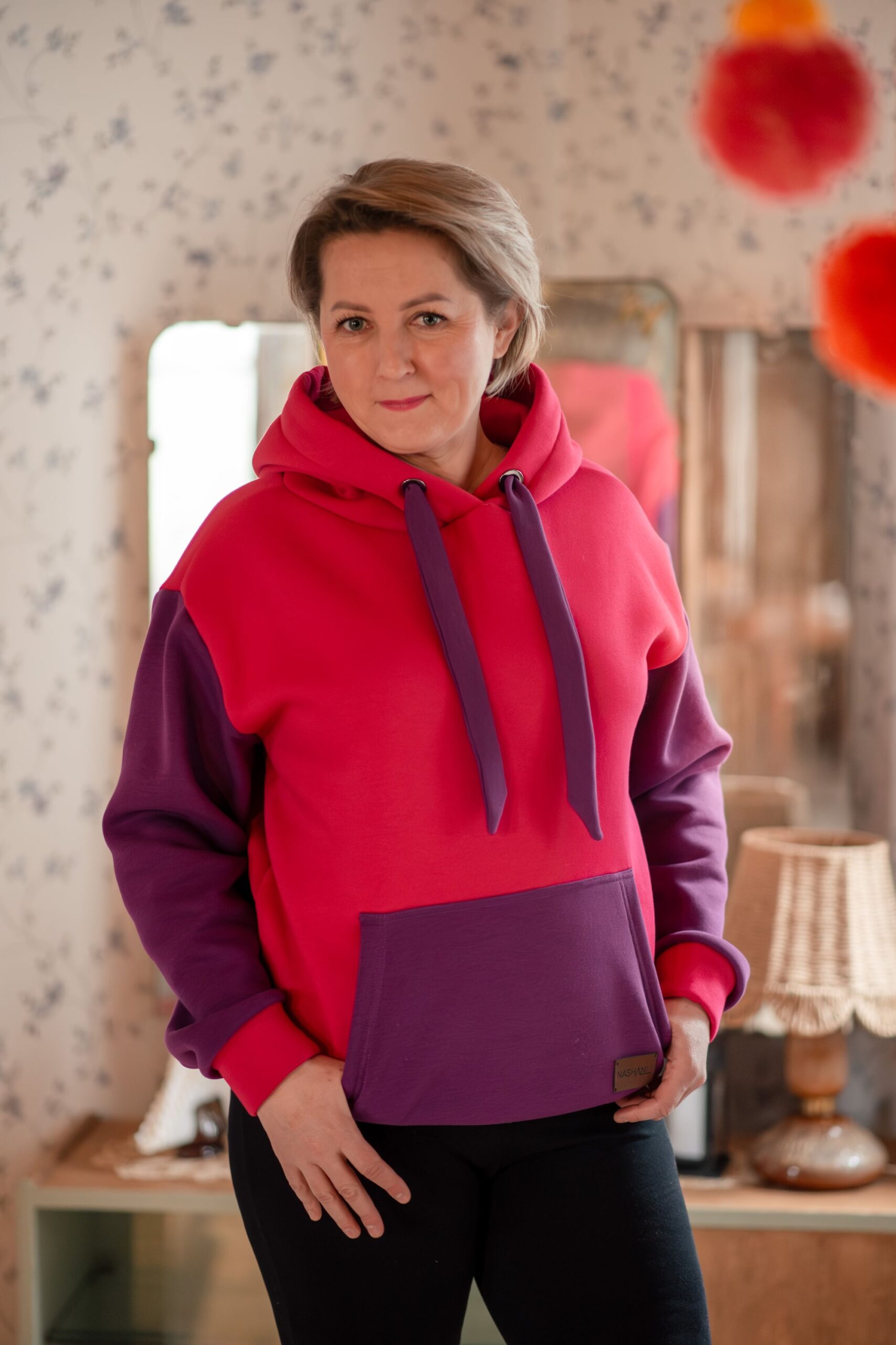 Bluza Clasic dwukolorowa fiolet/malina - obrazek 4