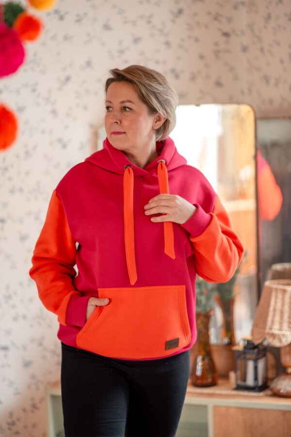 Bluza Clasic dwukolorowa malina/pomarańcz