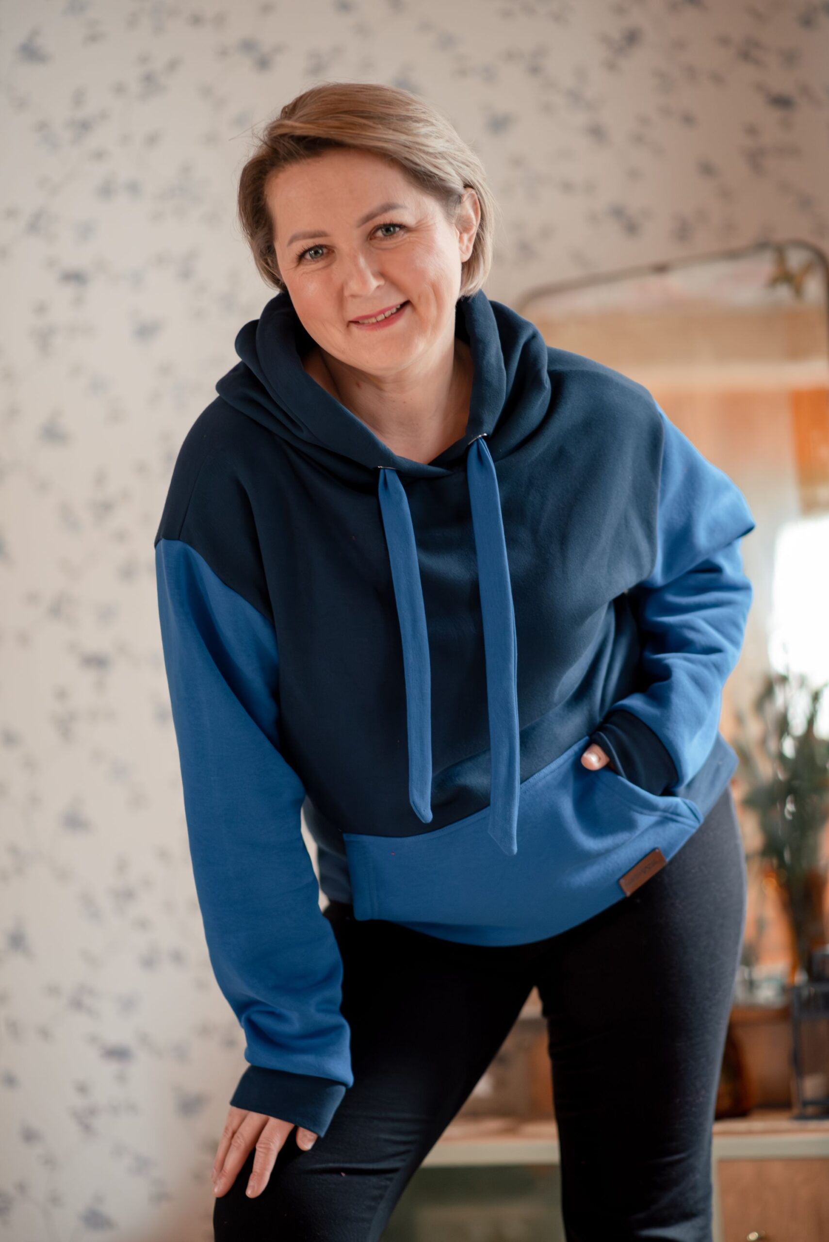 Bluza Clasic dwukolorowa granat/kobalt - obrazek 5