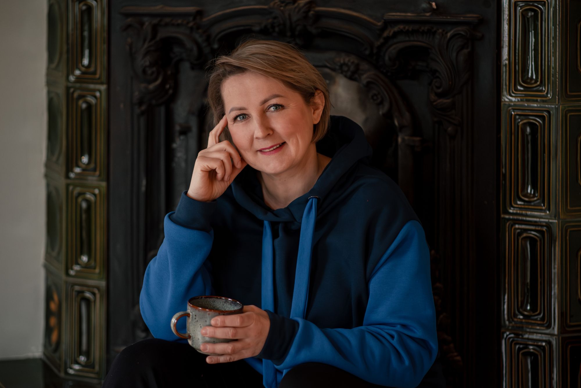 Bluza Clasic dwukolorowa granat/kobalt - obrazek 2